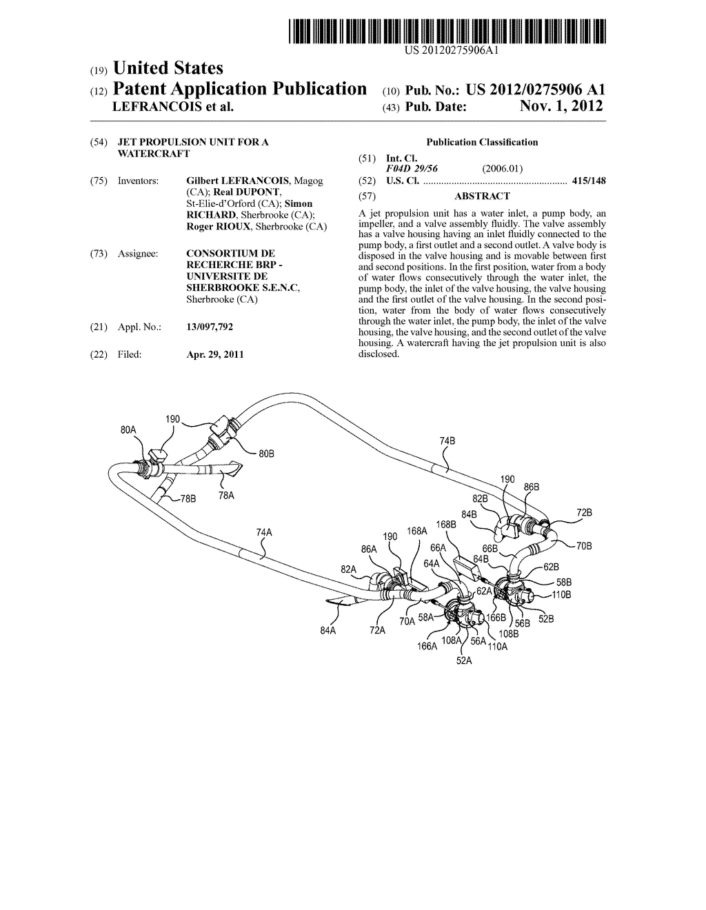 JET PROPULSION UNIT FOR A WATERCRAFT - diagram, schematic, and image 01