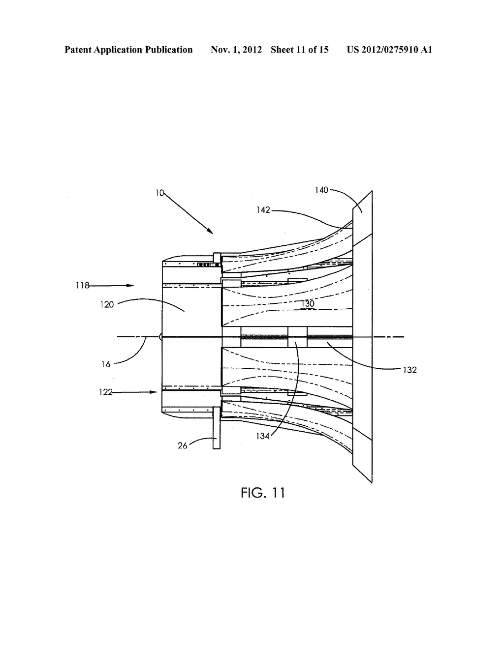 MULTIPLE MIXING INTERNAL EXTERNAL FLUID DRIVEN HIGH EFFICIENCY WIND     TURBINE HAVING REDUCED DOWNSTREAM PRESSURE - diagram, schematic, and image 12