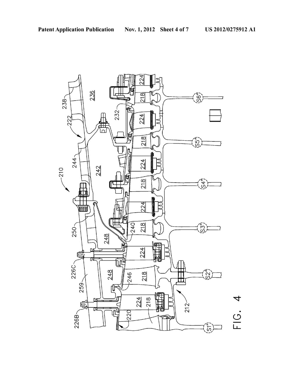 AXIAL COMPRESSOR WITH ARRANGEMENT FOR BLEEDING AIR FROM VARIABLE STATOR     VANE STAGES - diagram, schematic, and image 05