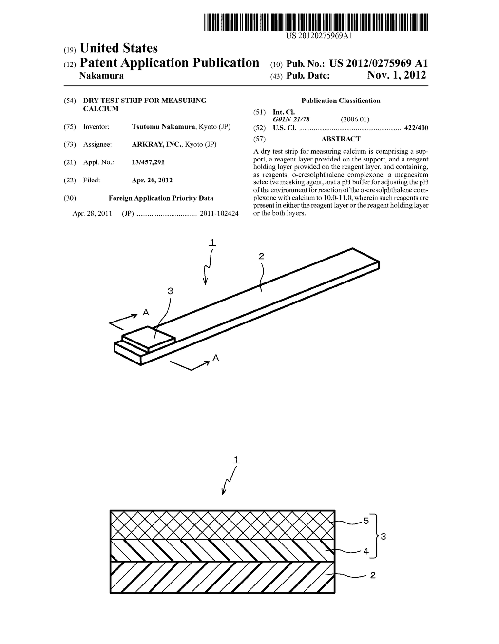 DRY TEST STRIP FOR MEASURING CALCIUM - diagram, schematic, and image 01