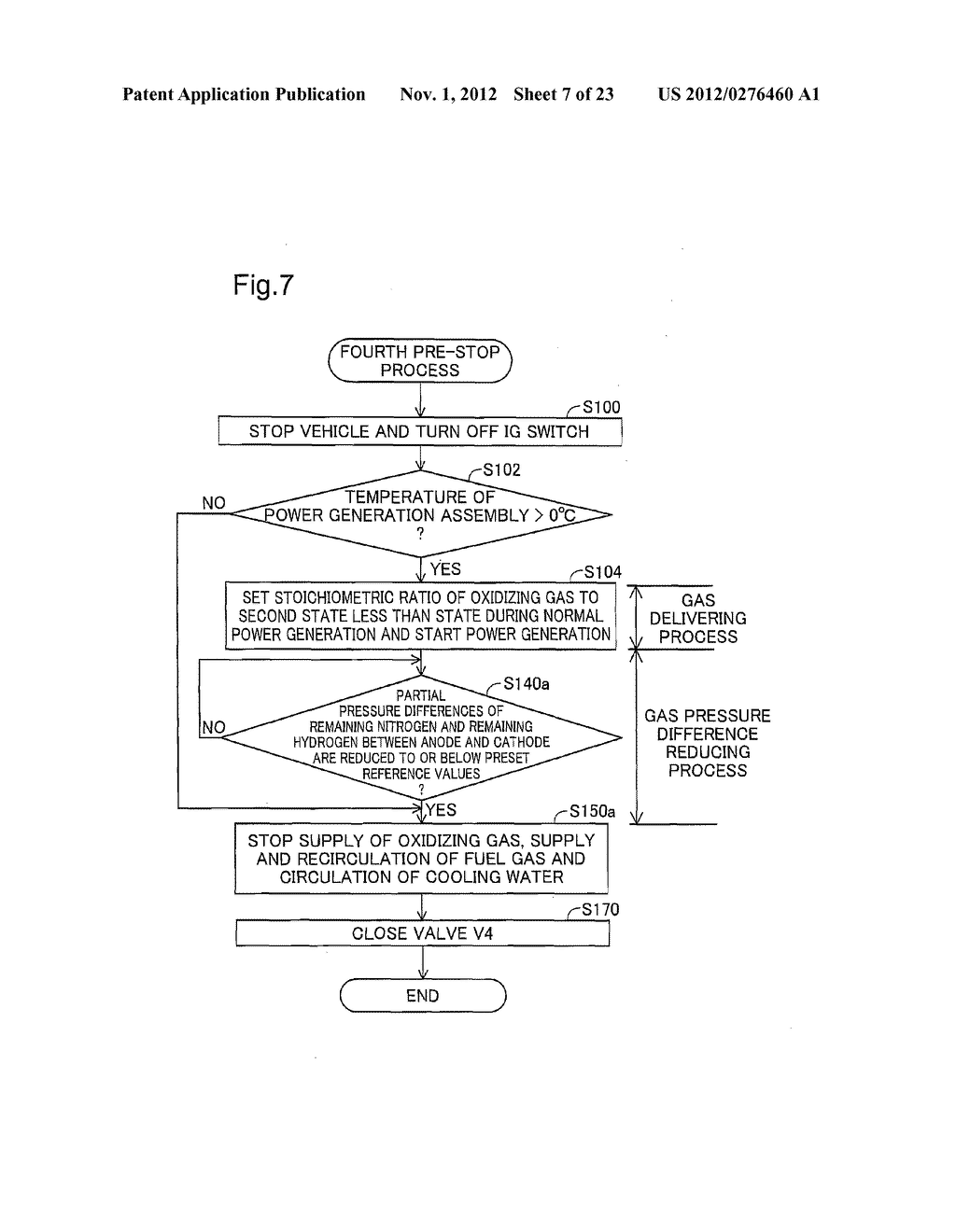 FUEL CELL SYSTEM AND METHOD OF STOPPING FUEL CELL SYSTEM - diagram, schematic, and image 08