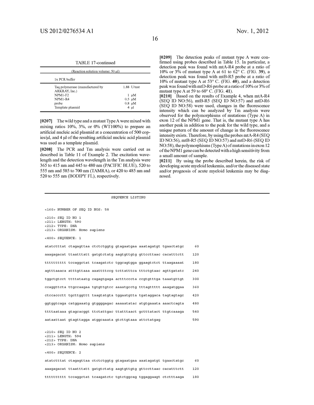 Probe for Detecting Polymorphism in Exon 12 of NPM1 Gene and Use Thereof - diagram, schematic, and image 33