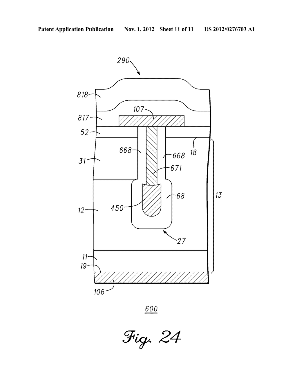 METHOD OF FORMING AN INSULATED GATE FIELD EFFECT TRANSISTOR DEVICE HAVING     A SHIELD ELECTRODE STRUCTURE - diagram, schematic, and image 12