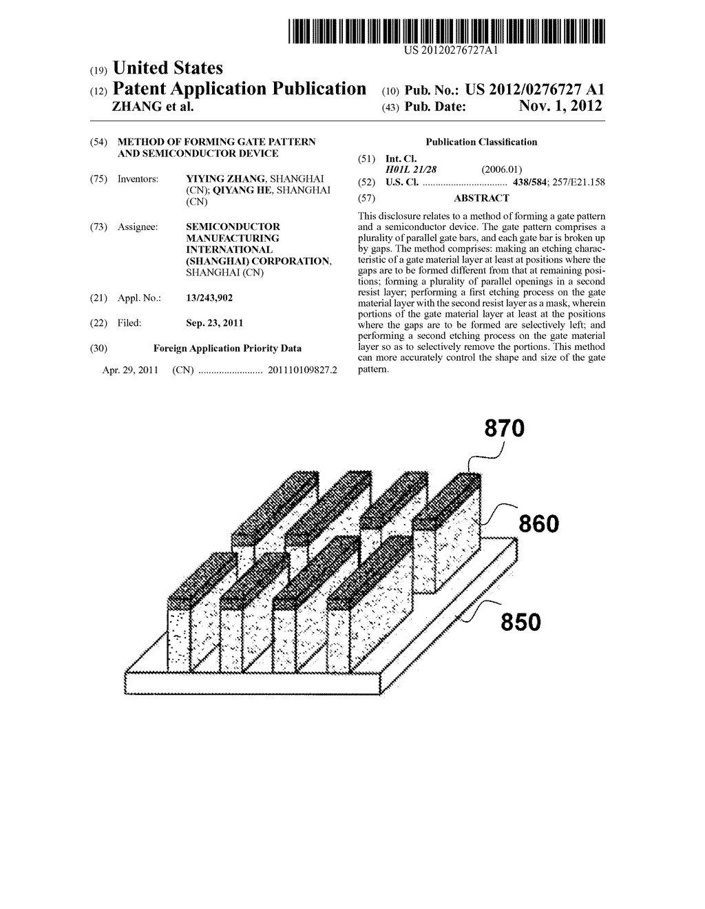 METHOD OF FORMING GATE PATTERN AND SEMICONDUCTOR DEVICE - diagram, schematic, and image 01