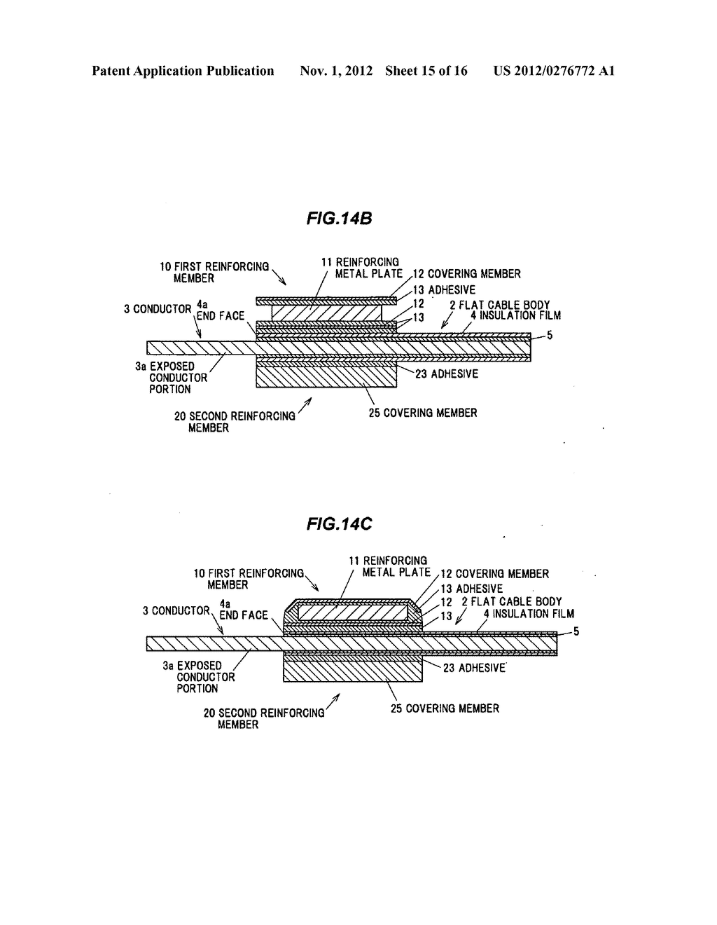 FLAT CABLE AND CONNECTION STRUCTURE BETWEEN FLAT CABLE AND PRINTED WIRING     BOARD - diagram, schematic, and image 16