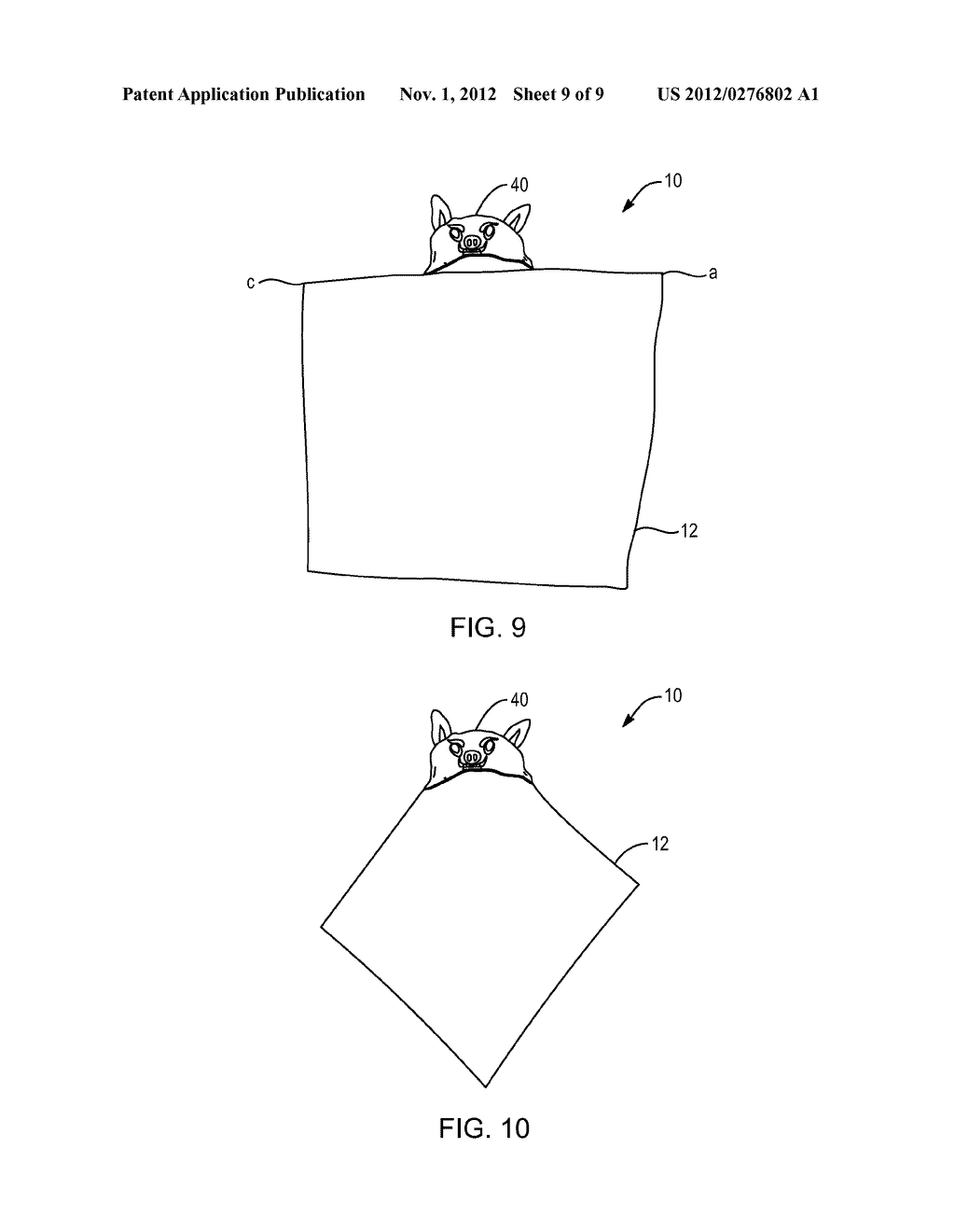 HOODED BLANKET AND STUFFED TOY COMBINATION - diagram, schematic, and image 10