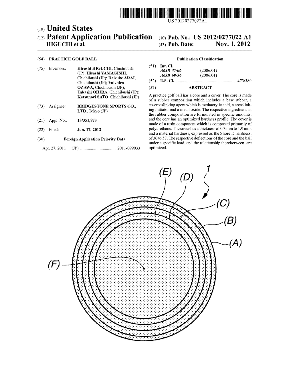 PRACTICE GOLF BALL - diagram, schematic, and image 01