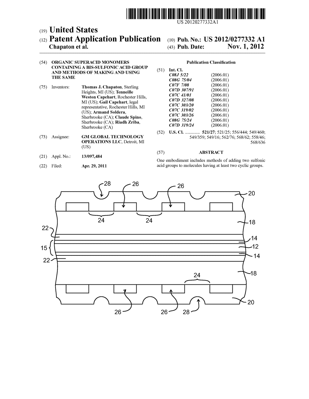 ORGANIC SUPERACID MONOMERS CONTAINING A BIS-SULFONIC ACID GROUP AND     METHODS OF MAKING AND USING THE SAME - diagram, schematic, and image 01