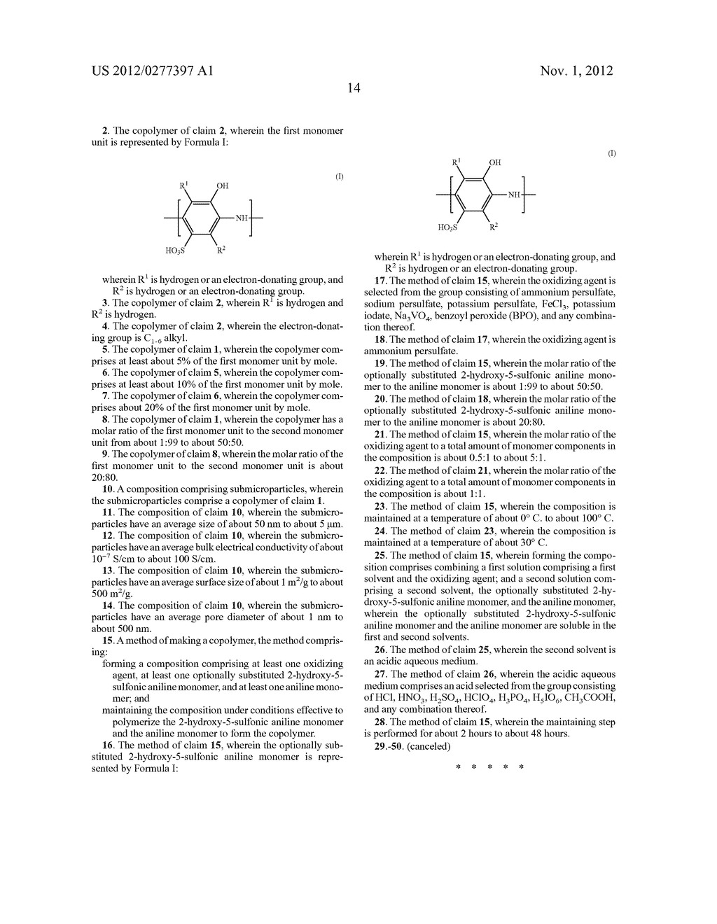 ANILINE COPOLYMERS AND METHODS FOR THEIR PREPARATION AND USE - diagram, schematic, and image 27