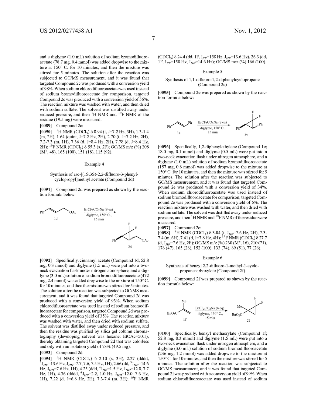 METHOD FOR PRODUCING DIFLUOROCYCLOPROPANE COMPOUND - diagram, schematic, and image 08