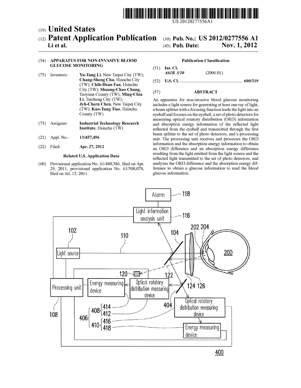 APPARATUS FOR NON-INVASIVE BLOOD GLUCOSE MONITORING - diagram, schematic, and image 01