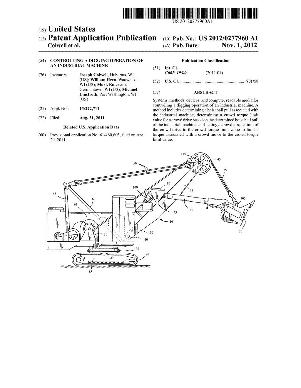 CONTROLLING A DIGGING OPERATION OF AN INDUSTRIAL MACHINE - diagram, schematic, and image 01