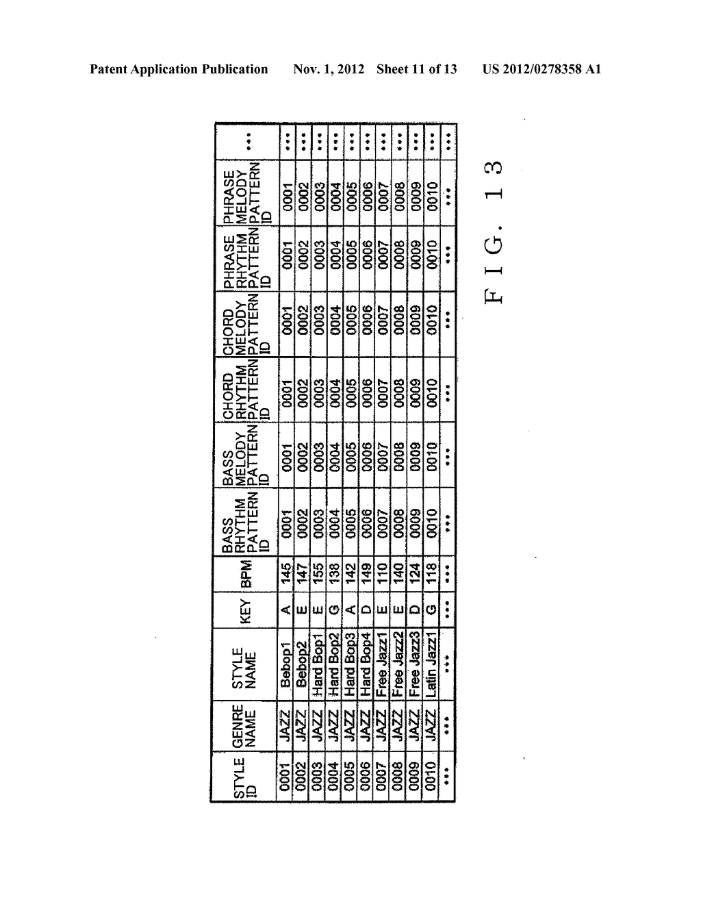 PERFORMANCE DATA SEARCH USING A QUERY INDICATIVE OF A TONE GENERATION     PATTERN - diagram, schematic, and image 12