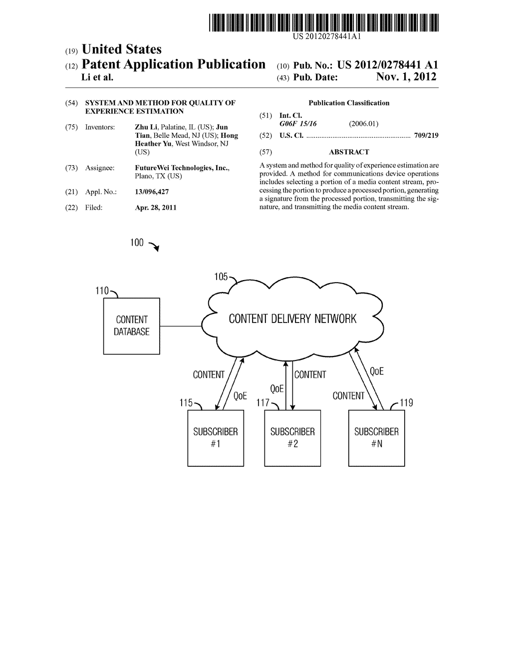 System and Method for Quality of Experience Estimation - diagram, schematic, and image 01