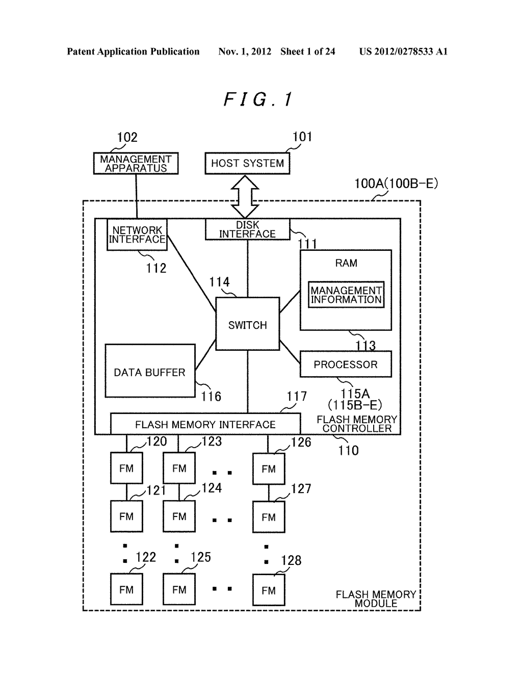 SEMICONDUCTOR STORAGE APPARATUS AND METHOD FOR CONTROLLING SEMICONDUCTOR     STORAGE APPARATUS - diagram, schematic, and image 02