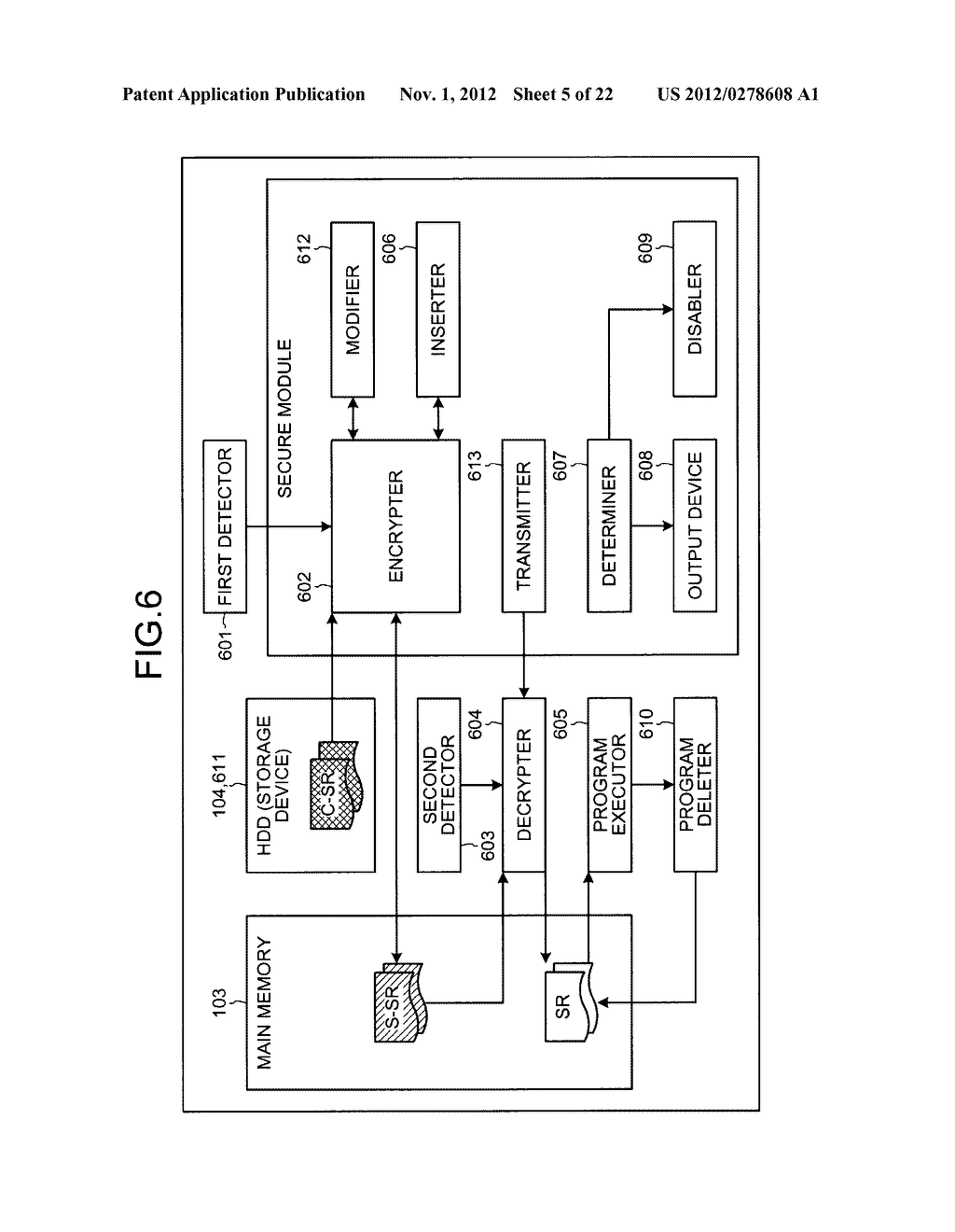 INFORMATION PROCESSING APPARATUS, SECURE MODULE, INFORMATION PROCESSING     METHOD AND COMPUTER PRODUCT - diagram, schematic, and image 06
