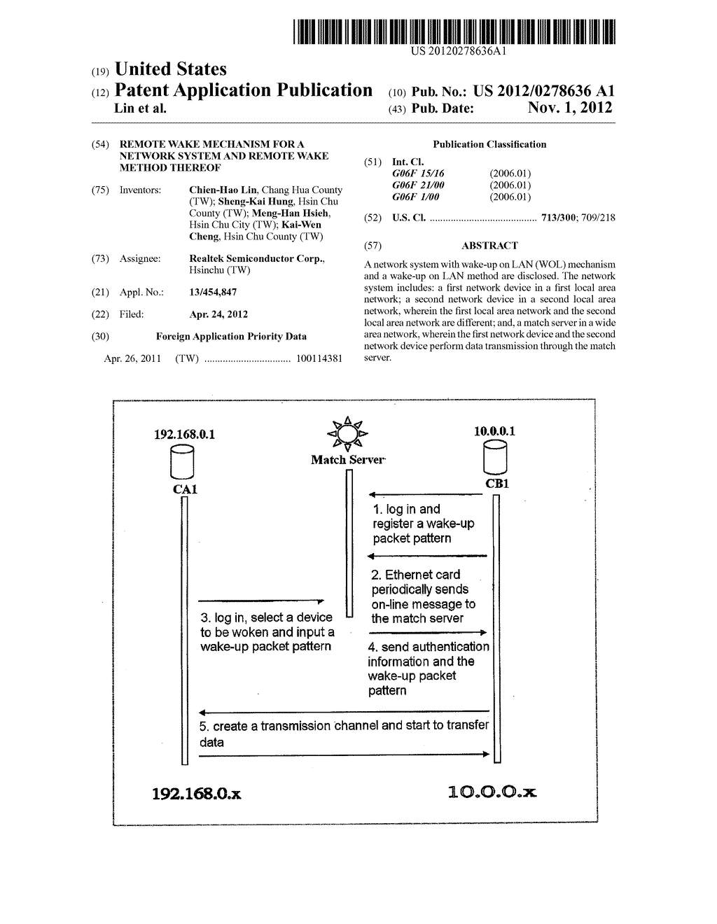 REMOTE WAKE MECHANISM FOR A NETWORK SYSTEM AND REMOTE WAKE METHOD THEREOF - diagram, schematic, and image 01