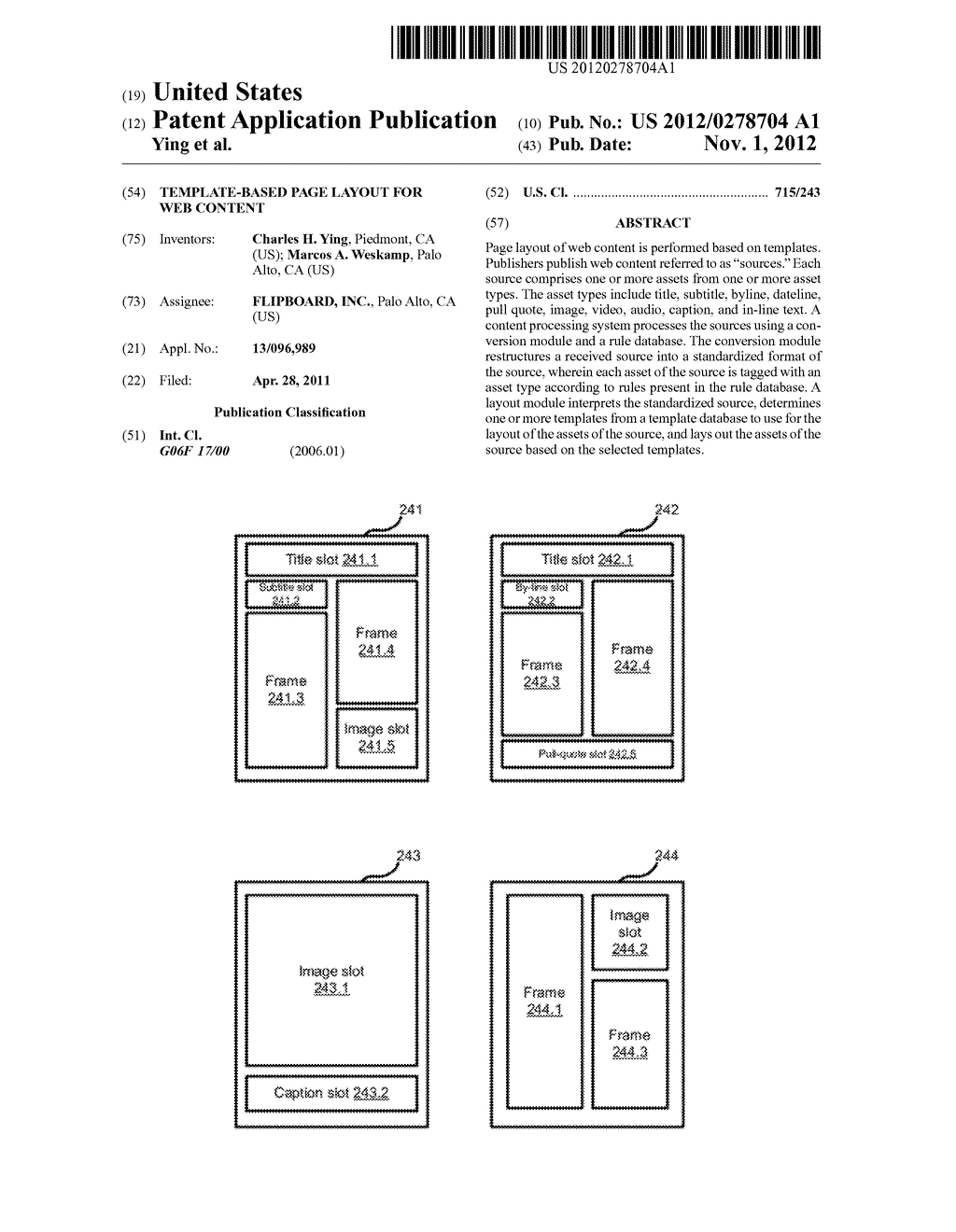 Template-Based Page Layout for Web Content - diagram, schematic, and image 01