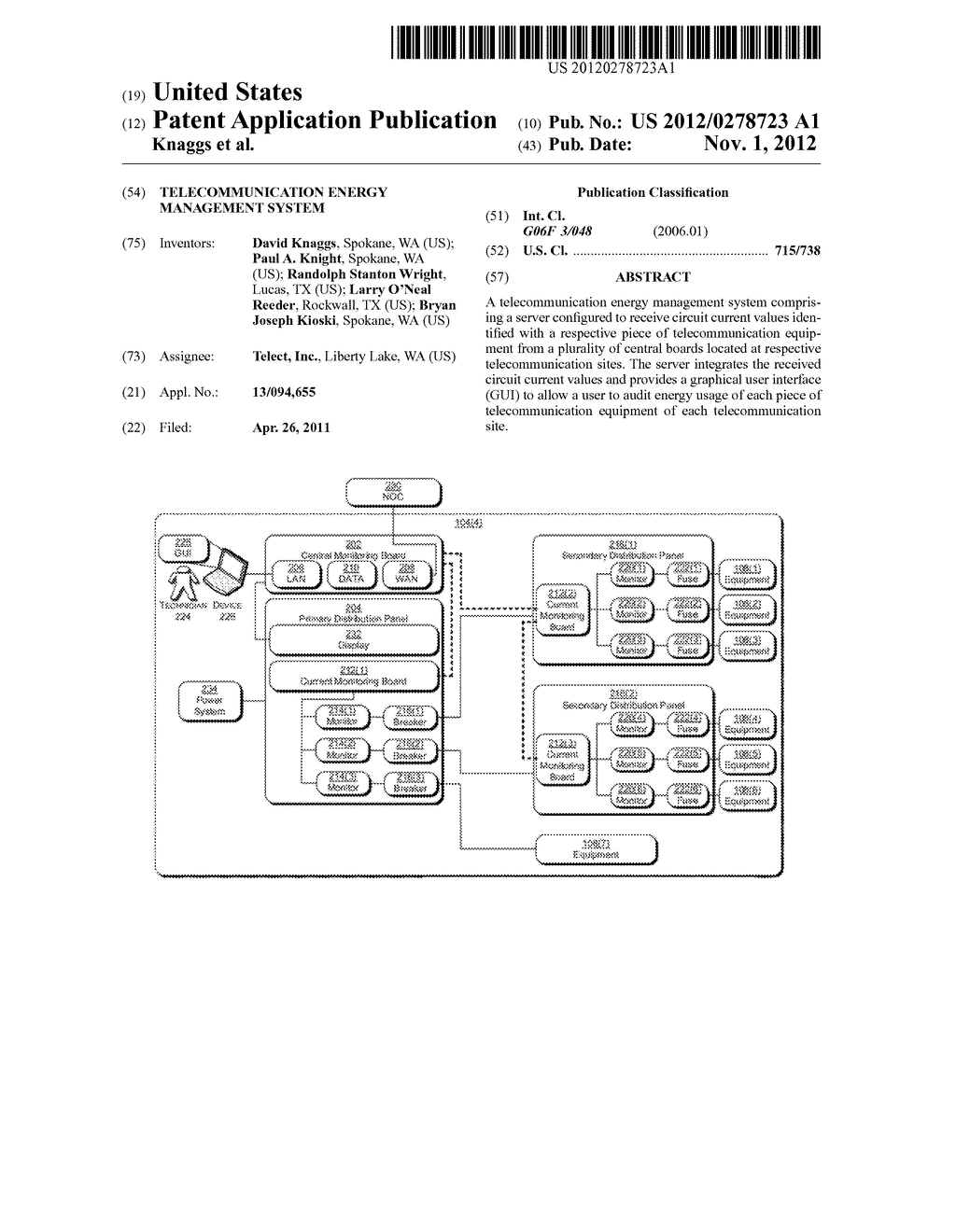 TELECOMMUNICATION ENERGY MANAGEMENT SYSTEM - diagram, schematic, and image 01