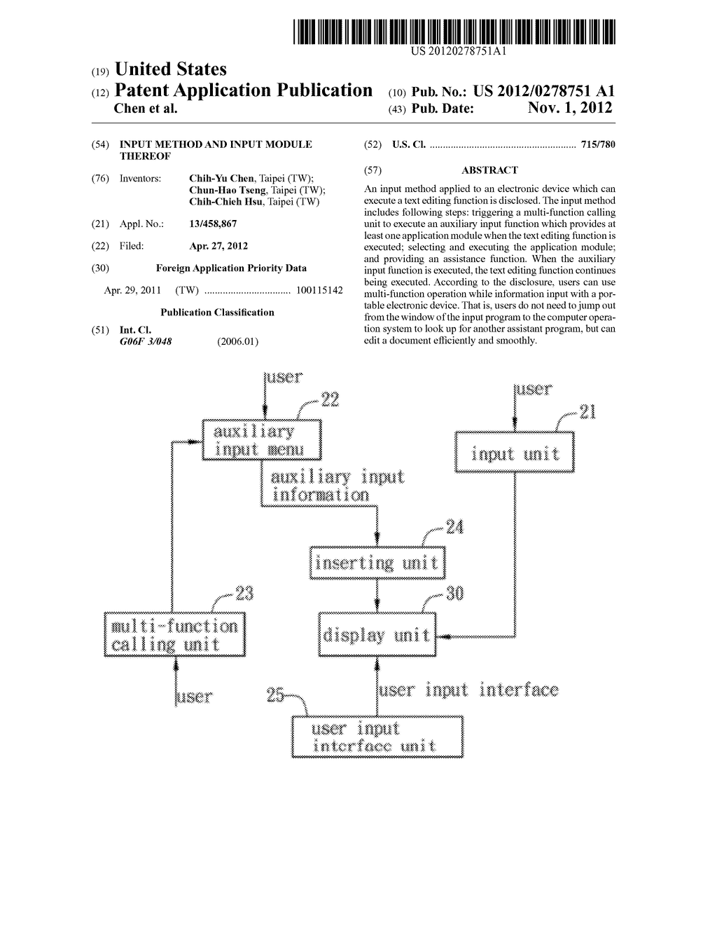 INPUT METHOD AND INPUT MODULE THEREOF - diagram, schematic, and image 01