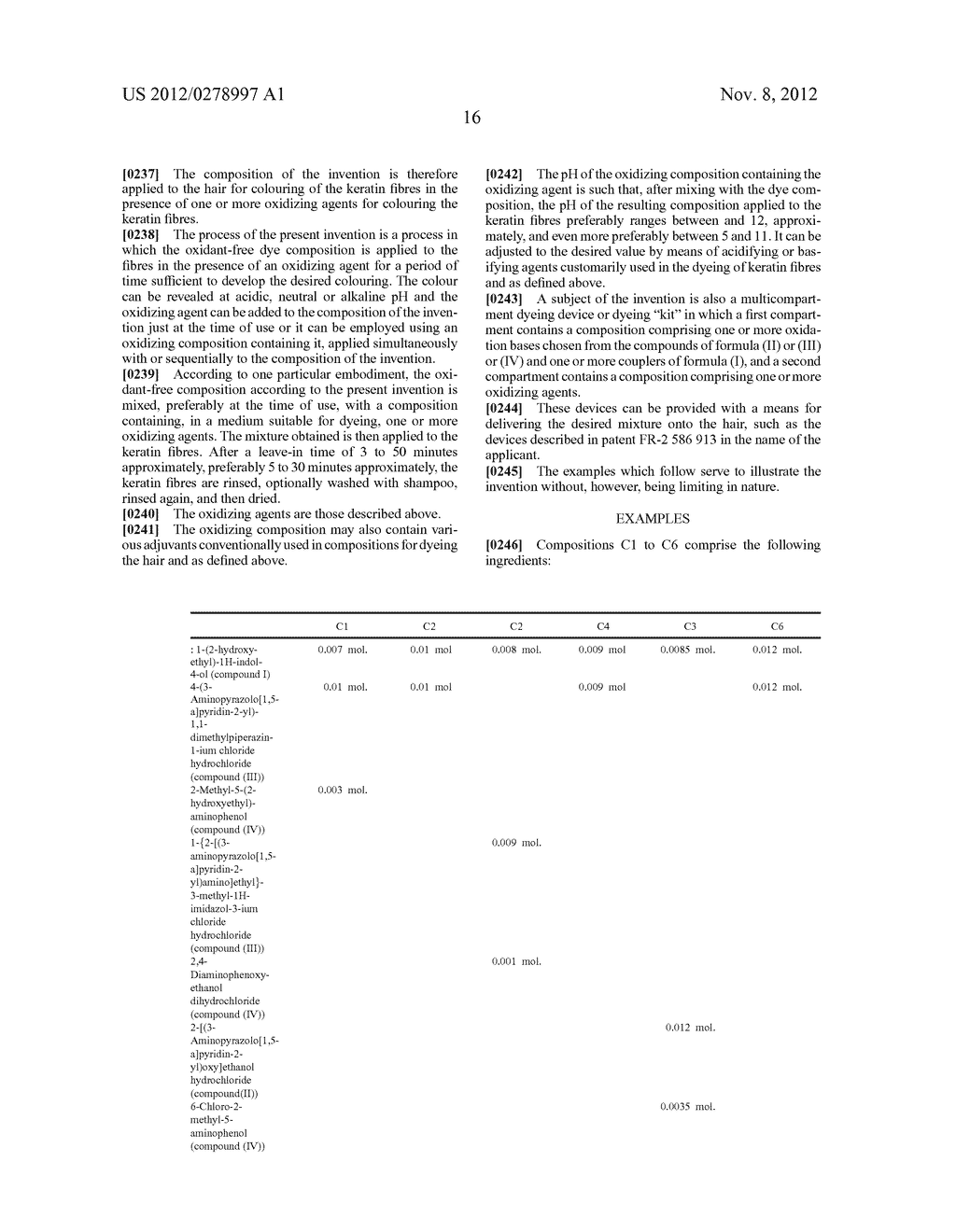 DYE COMPOSITION COMPRISING A HETEROCYCLIC OXIDATION BASE AND AN INDOLE     COUPLER - diagram, schematic, and image 17