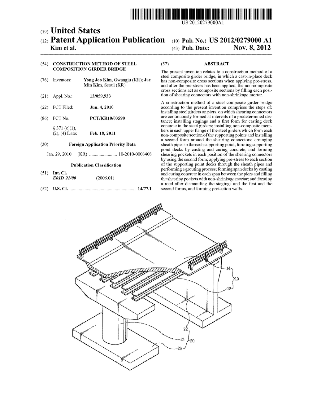 CONSTRUCTION METHOD OF STEEL COMPOSITION GIRDER BRIDGE - diagram, schematic, and image 01