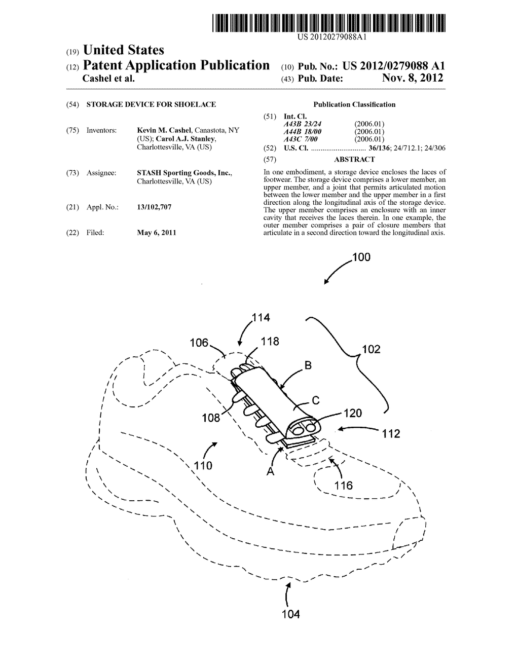 STORAGE DEVICE FOR SHOELACE - diagram, schematic, and image 01