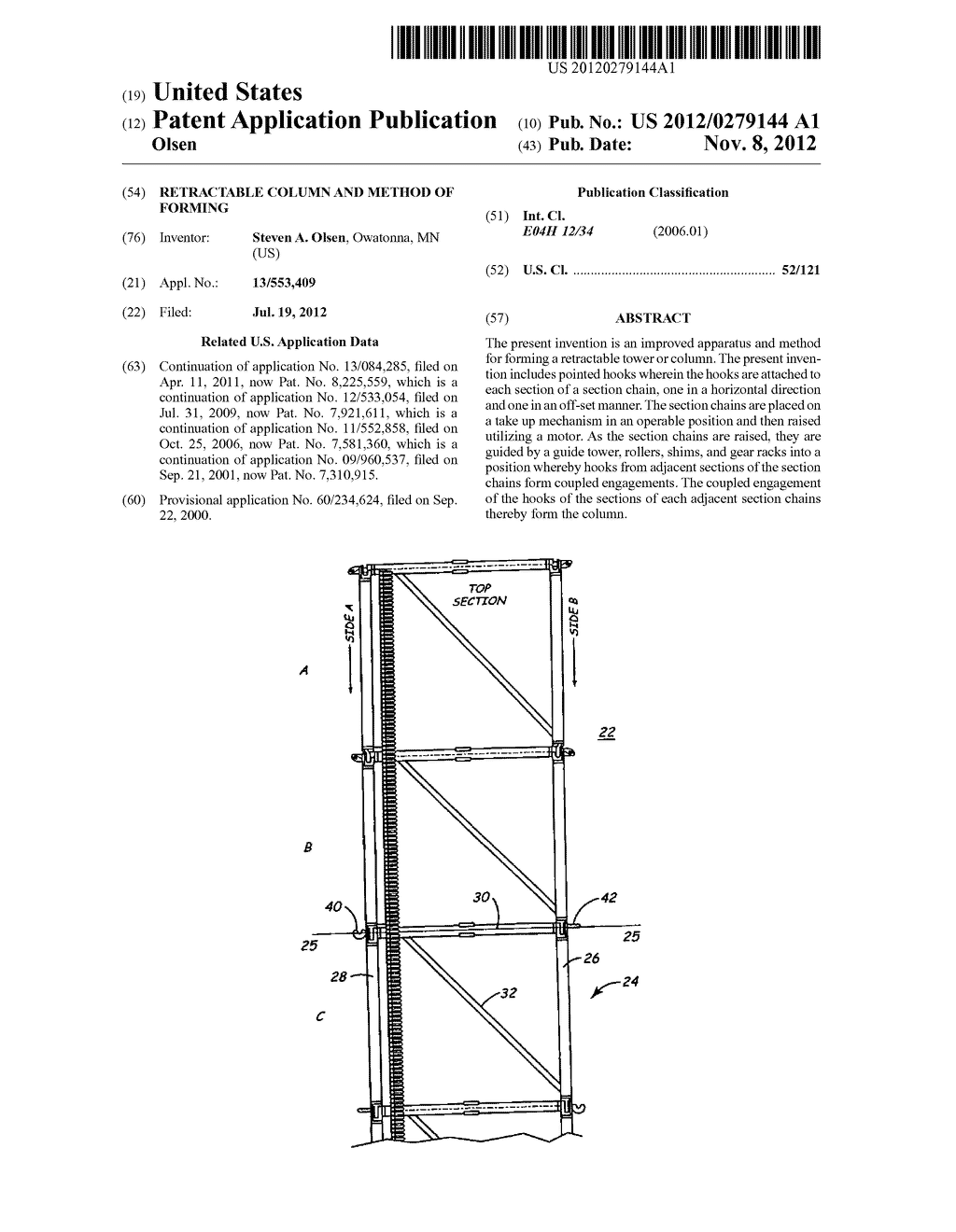 RETRACTABLE COLUMN AND METHOD OF FORMING - diagram, schematic, and image 01