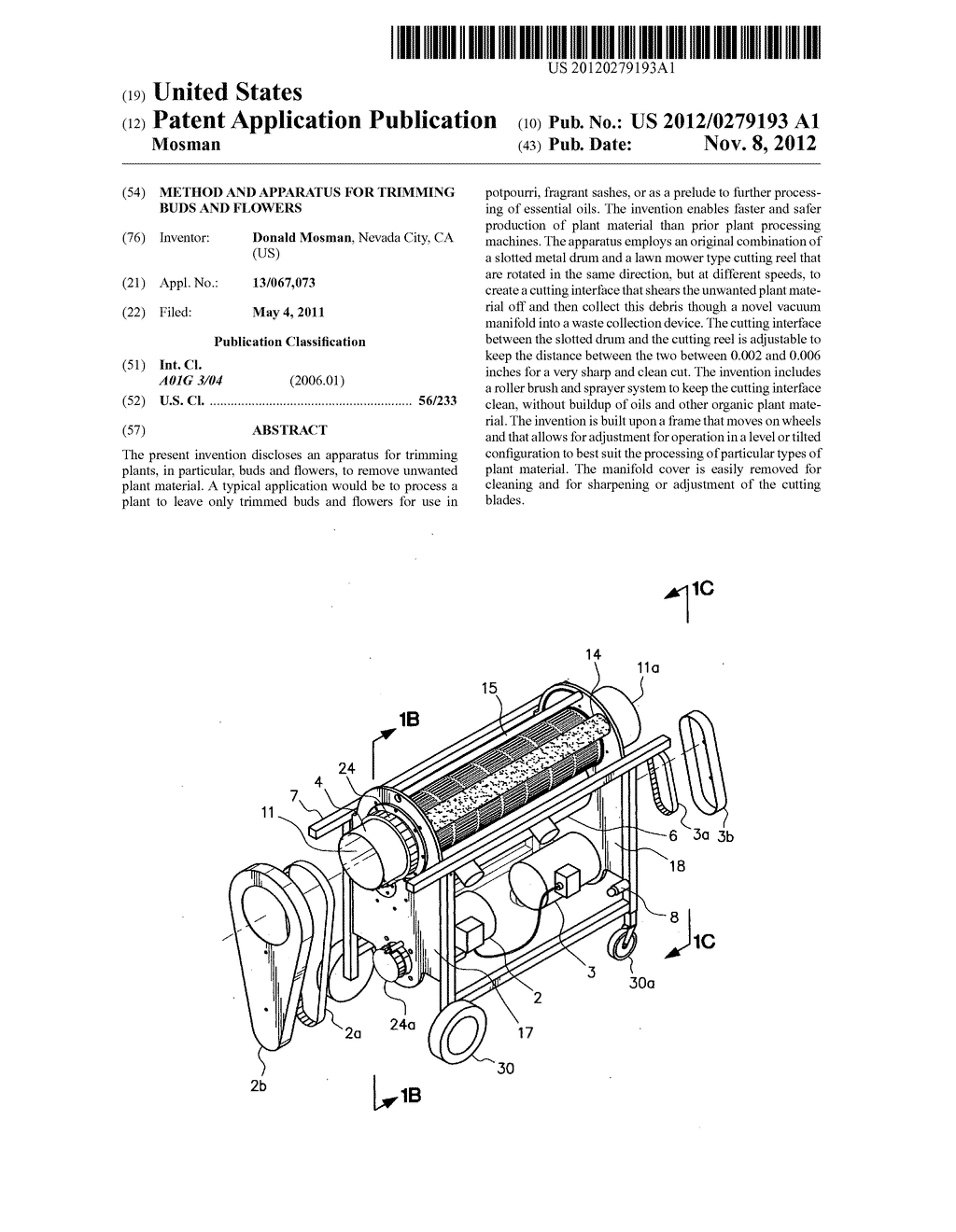 Method and apparatus for trimming buds and flowers - diagram, schematic, and image 01