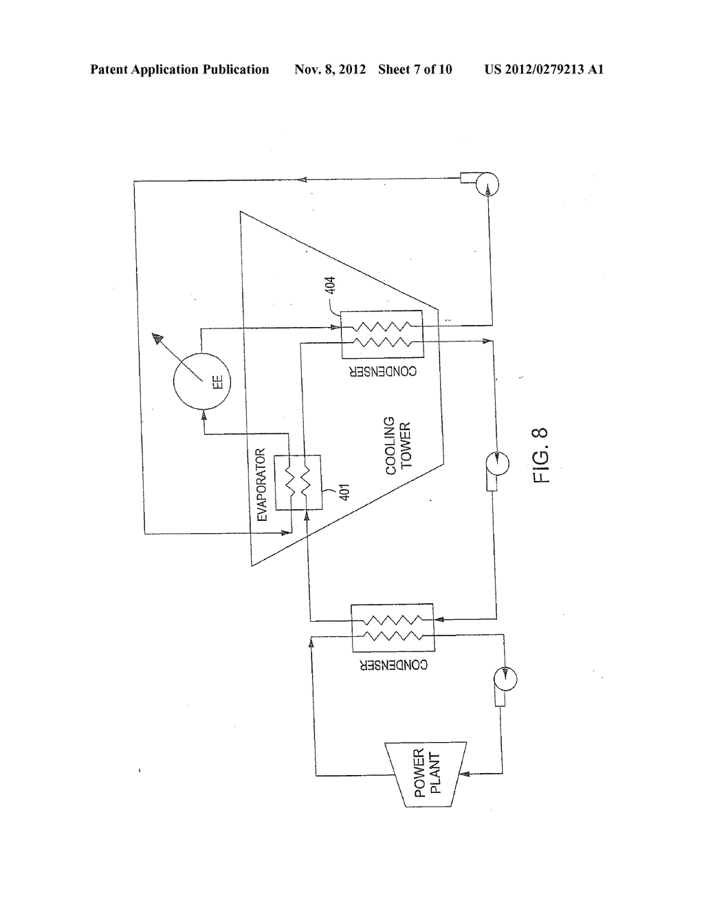 COOLING TOWER APPARATUS AND METHOD WITH WASTE HEAT UTILIZATION - diagram, schematic, and image 08