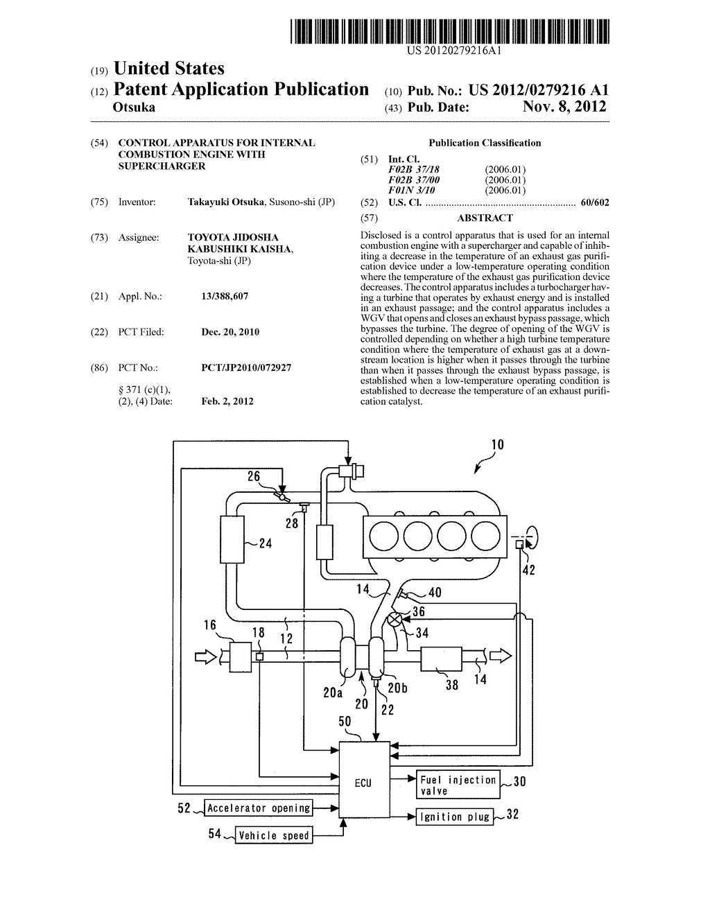 CONTROL APPARATUS FOR INTERNAL COMBUSTION ENGINE WITH SUPERCHARGER - diagram, schematic, and image 01