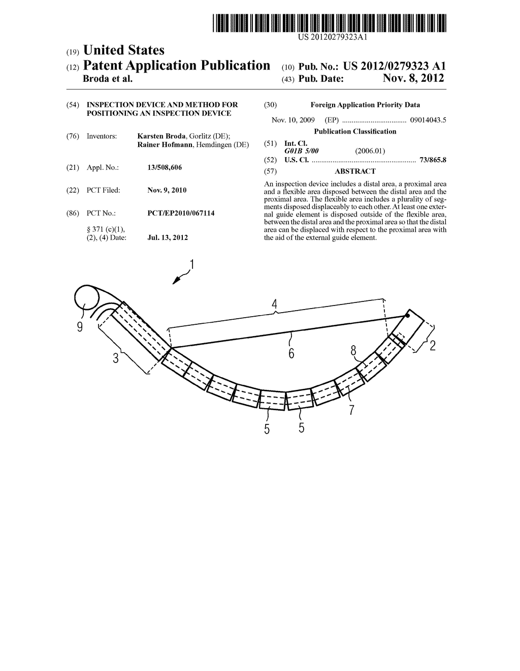 INSPECTION DEVICE AND METHOD FOR POSITIONING AN INSPECTION DEVICE - diagram, schematic, and image 01