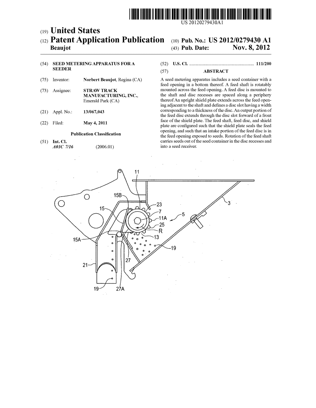 Seed metering apparatus for a seeder - diagram, schematic, and image 01