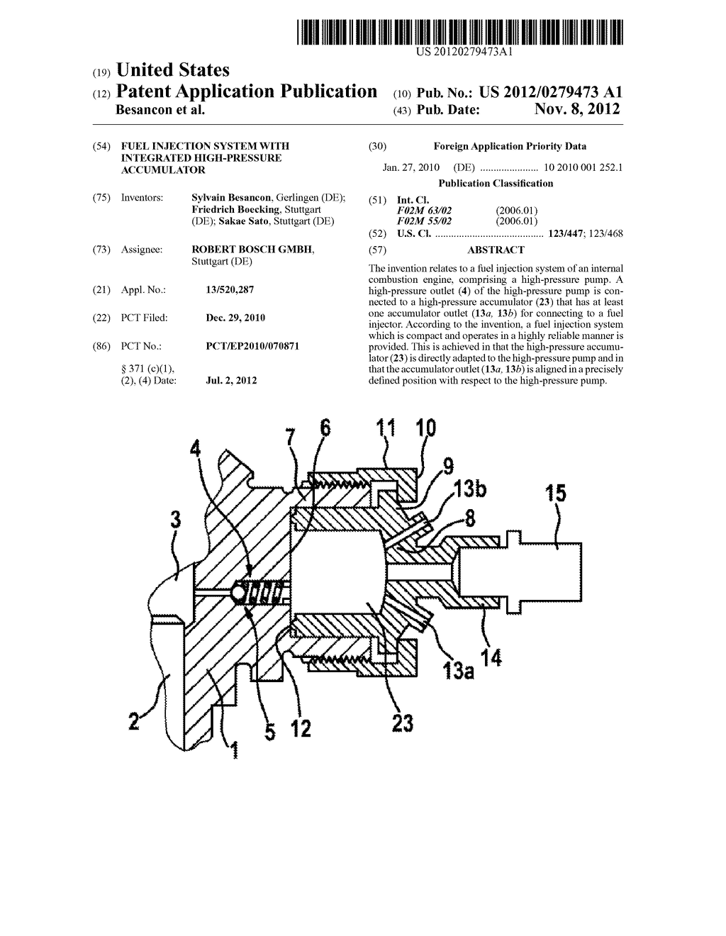 FUEL INJECTION SYSTEM WITH INTEGRATED HIGH-PRESSURE ACCUMULATOR - diagram, schematic, and image 01