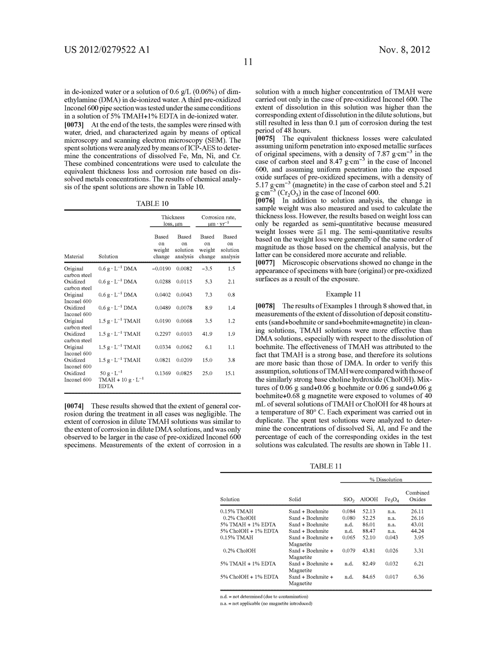 METHOD AND COMPOSITION FOR REMOVING DEPOSITS - diagram, schematic, and image 12