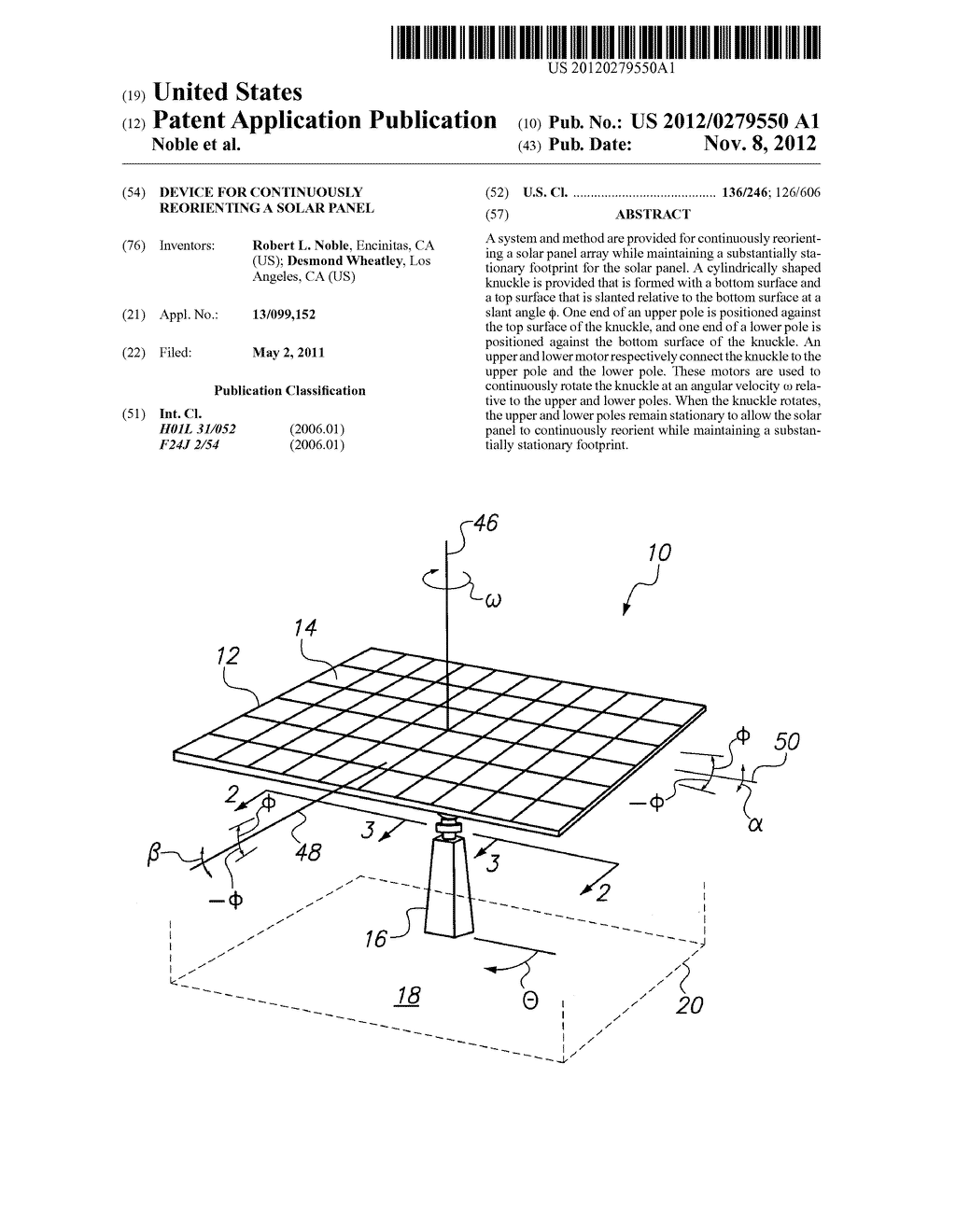Device for Continuously Reorienting a Solar Panel - diagram, schematic, and image 01