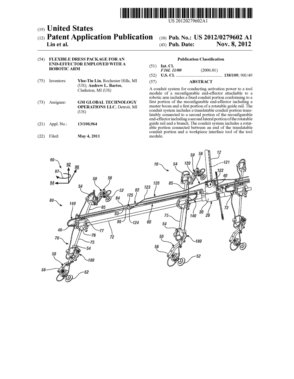 FLEXIBLE DRESS PACKAGE FOR AN END-EFFECTOR EMPLOYED WITH A ROBOTIC ARM - diagram, schematic, and image 01