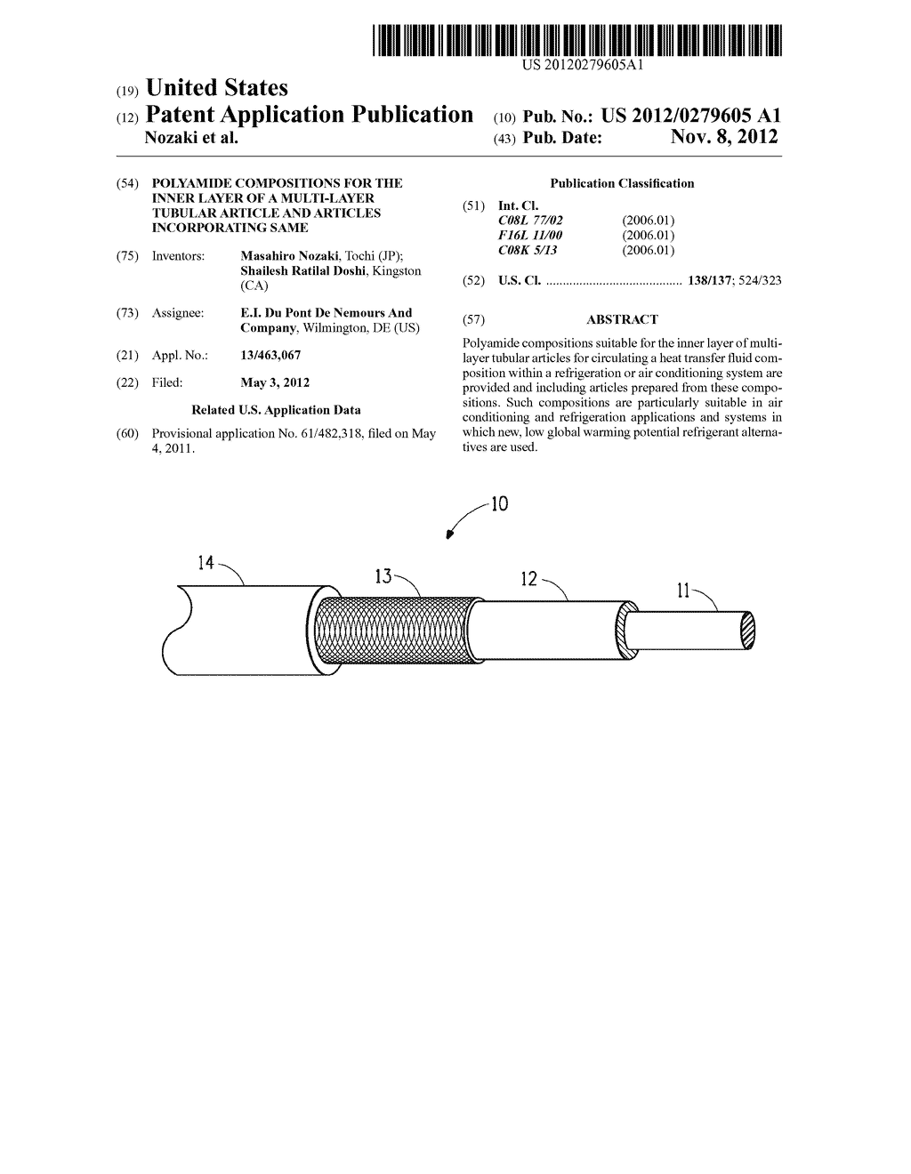 POLYAMIDE COMPOSITIONS FOR THE INNER LAYER OF A MULTI-LAYER TUBULAR     ARTICLE AND ARTICLES INCORPORATING SAME - diagram, schematic, and image 01