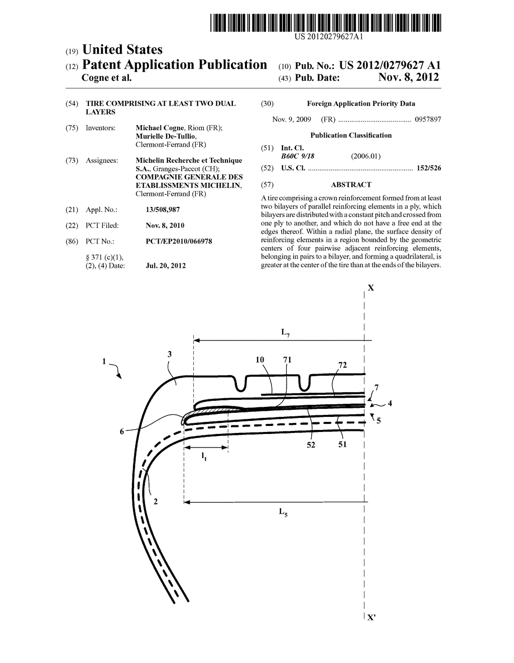 Tire Comprising at Least Two Dual Layers - diagram, schematic, and image 01