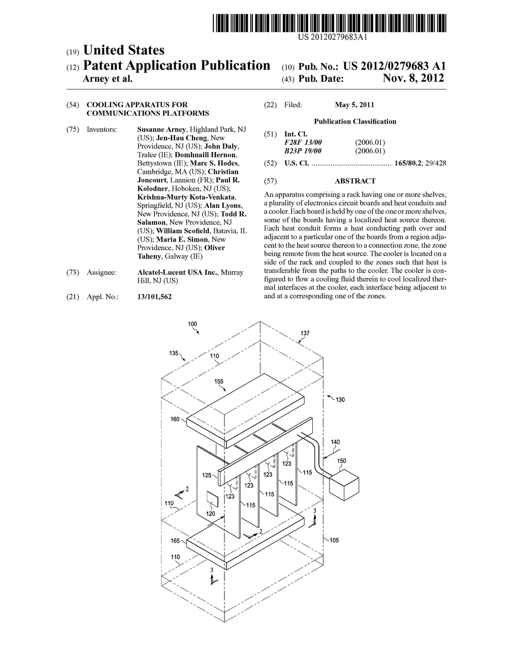 COOLING APPARATUS FOR COMMUNICATIONS PLATFORMS - diagram, schematic, and image 01