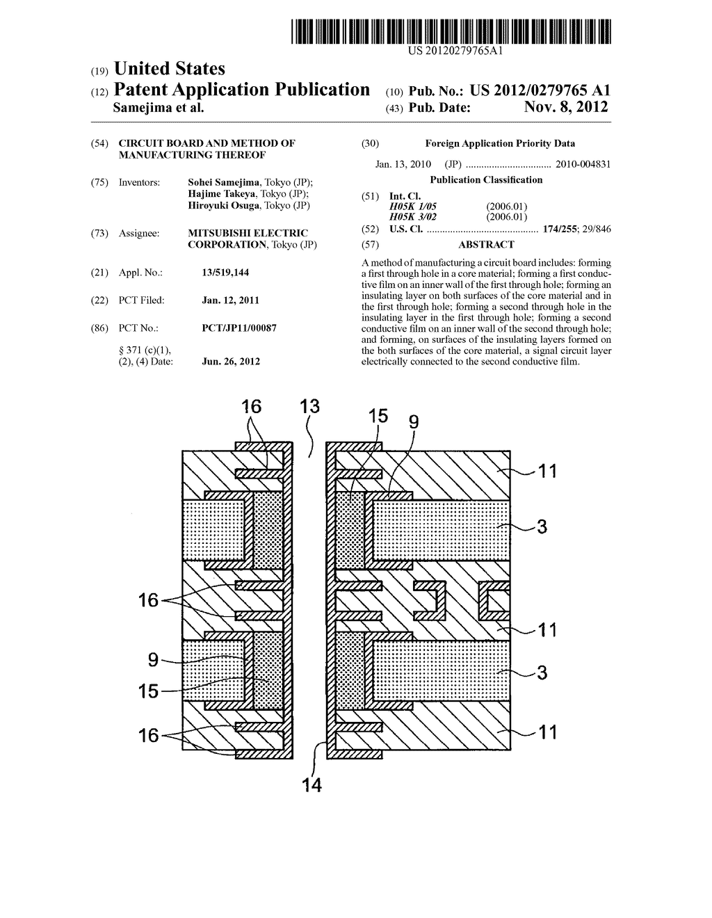 CIRCUIT BOARD AND METHOD OF MANUFACTURING THEREOF - diagram, schematic, and image 01