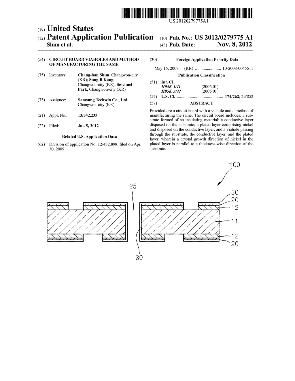 CIRCUIT BOARD VIAHOLES AND METHOD OF MANUFACTURING THE SAME - diagram, schematic, and image 01