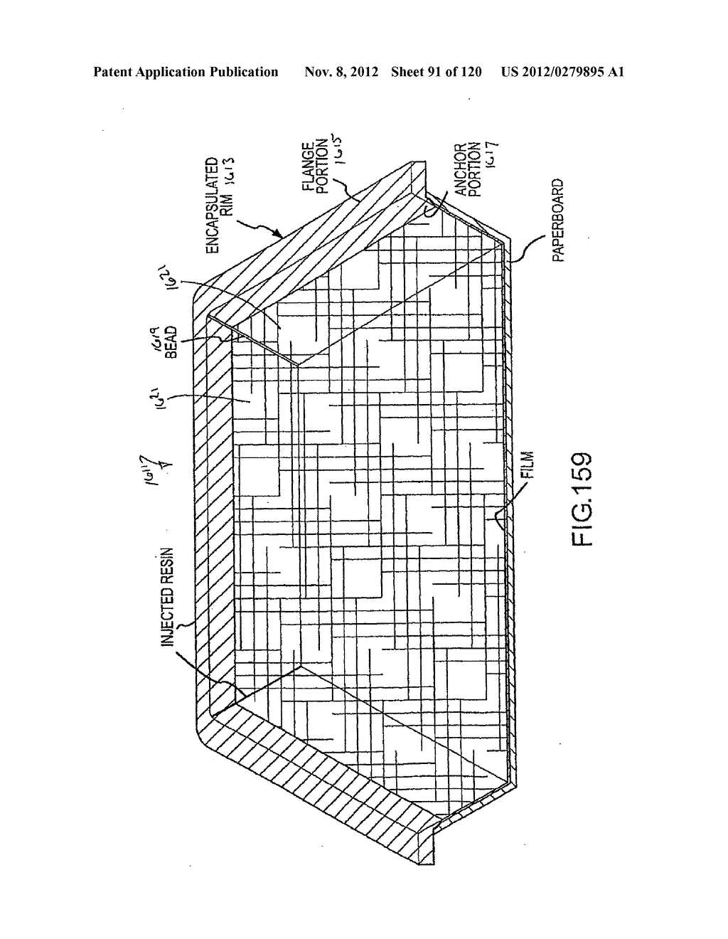 CONTAINER HAVING A RIM OR OTHER FEATURE ENCAPSULATED BY OR FORMED FROM     INJECTION-MOLDED MATERIAL - diagram, schematic, and image 92