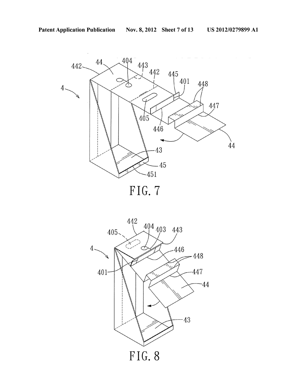 PACKAGING/DISPLAYING DEVICE MADE FROM FOLDABLE BLANKS - diagram, schematic, and image 08