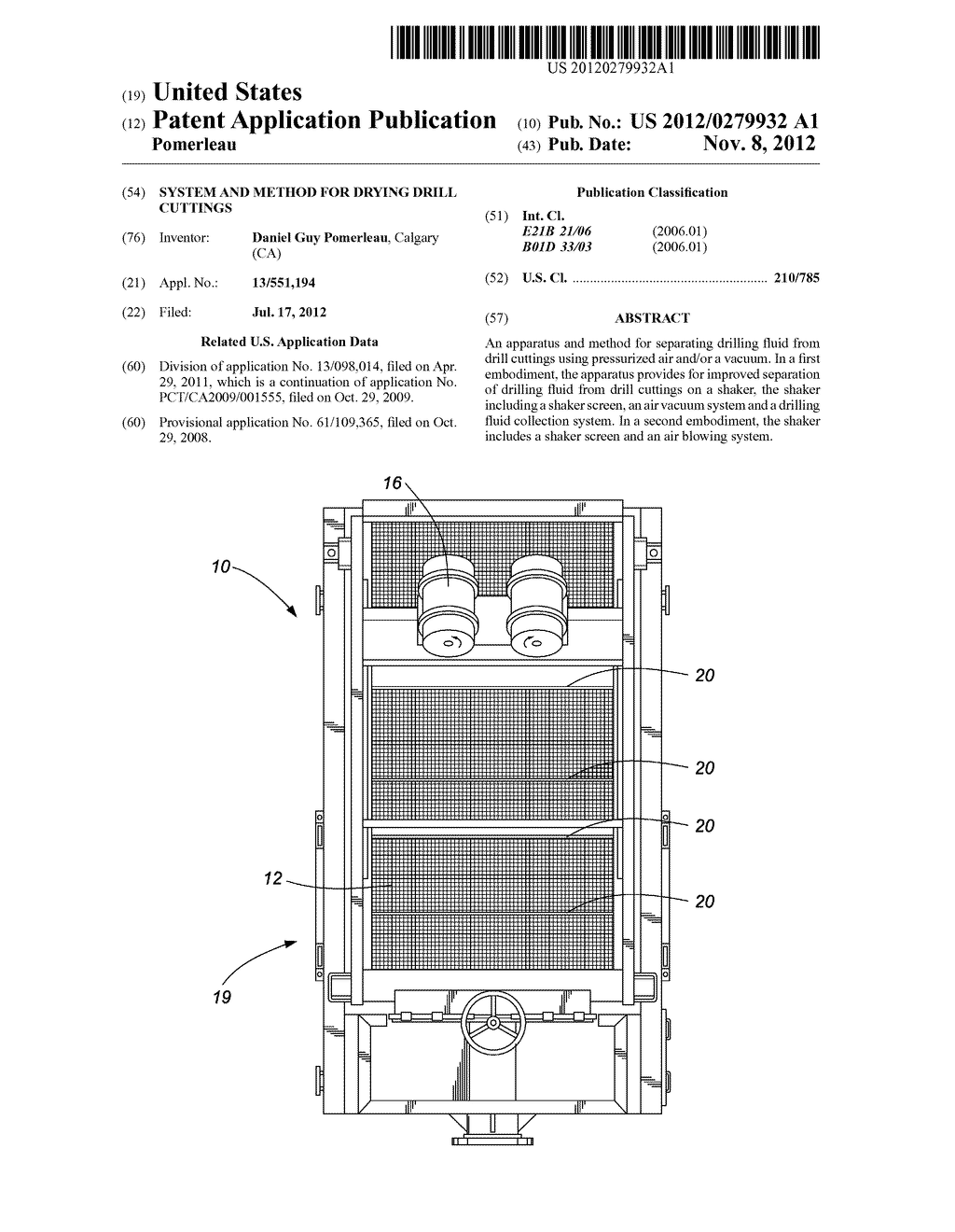 SYSTEM AND METHOD FOR DRYING DRILL CUTTINGS - diagram, schematic, and image 01