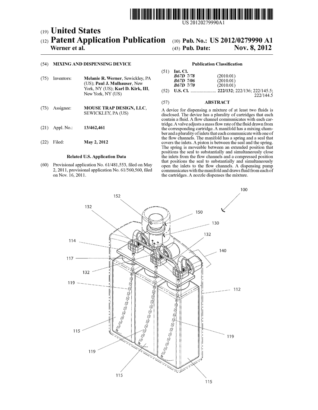 MIXING AND DISPENSING DEVICE - diagram, schematic, and image 01