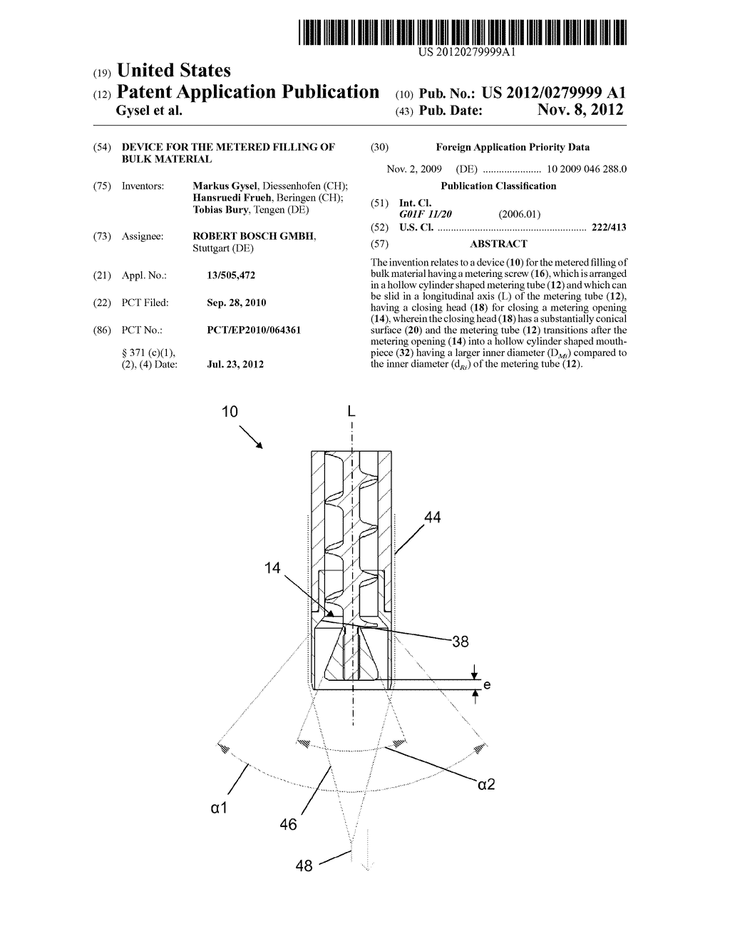 DEVICE FOR THE METERED FILLING OF BULK MATERIAL - diagram, schematic, and image 01