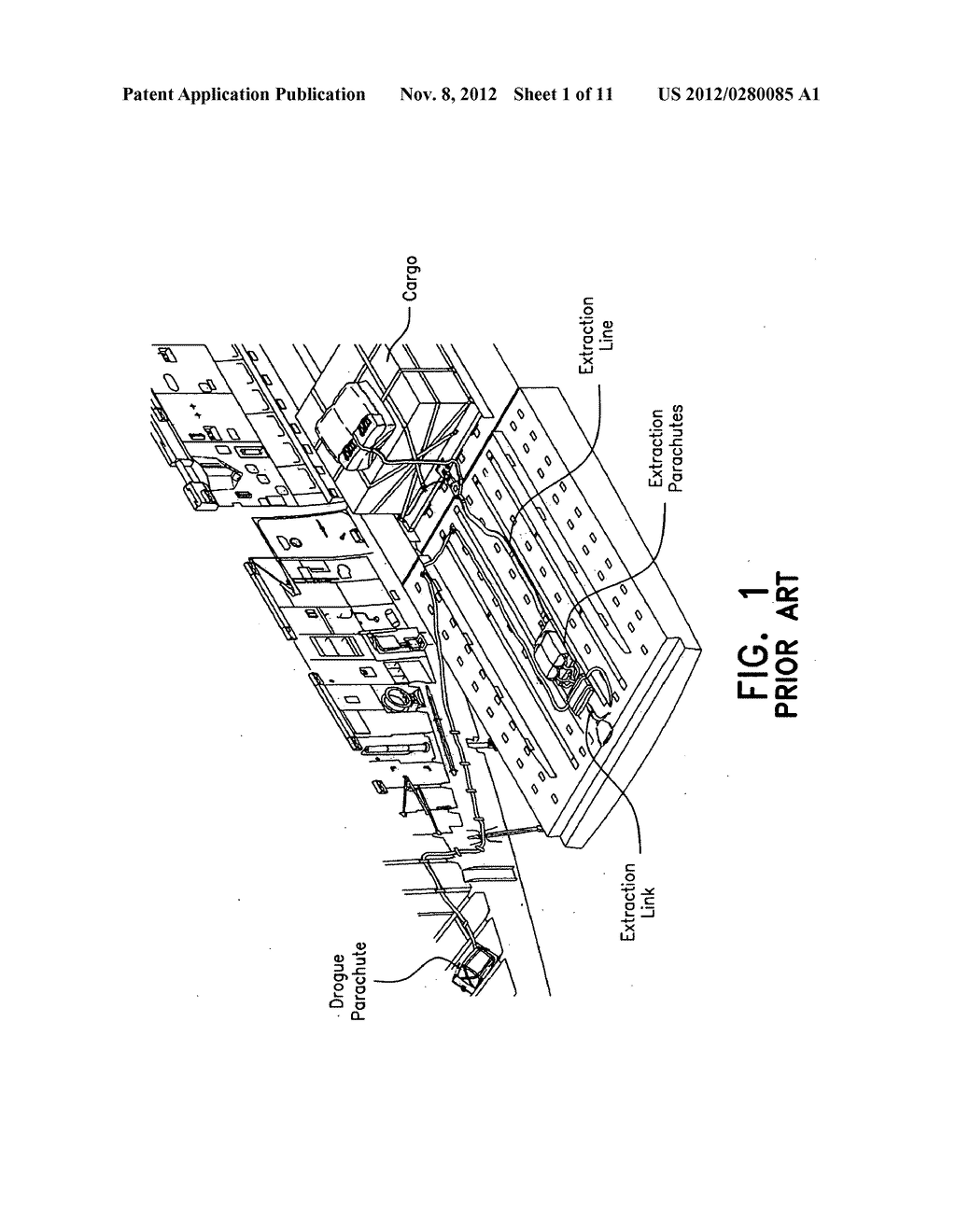 EXTRACTION FORCE TRANSFER COUPLING AND EXTRACTION PARACHUTE JETTISON     SYSTEM - diagram, schematic, and image 02