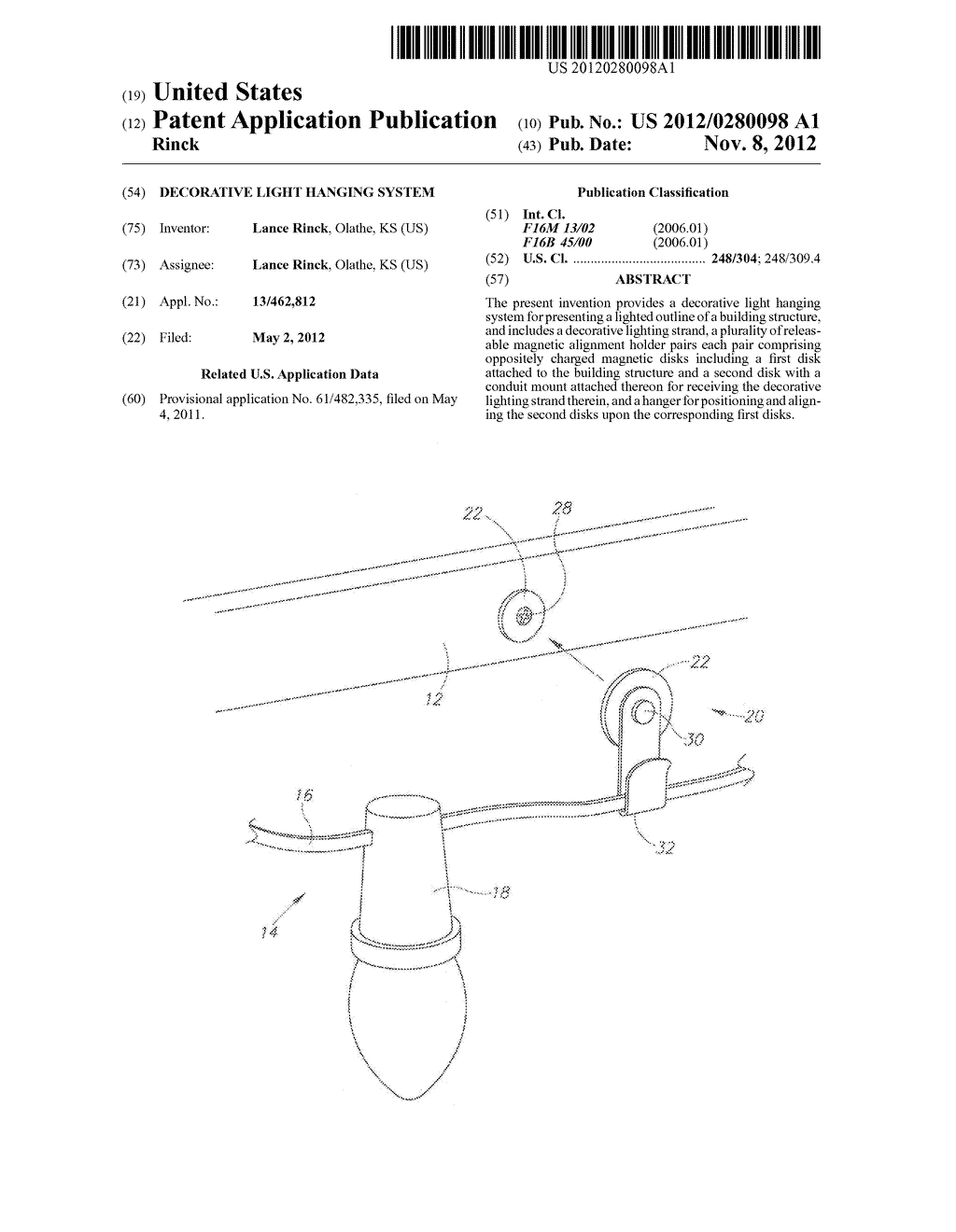 DECORATIVE LIGHT HANGING SYSTEM - diagram, schematic, and image 01