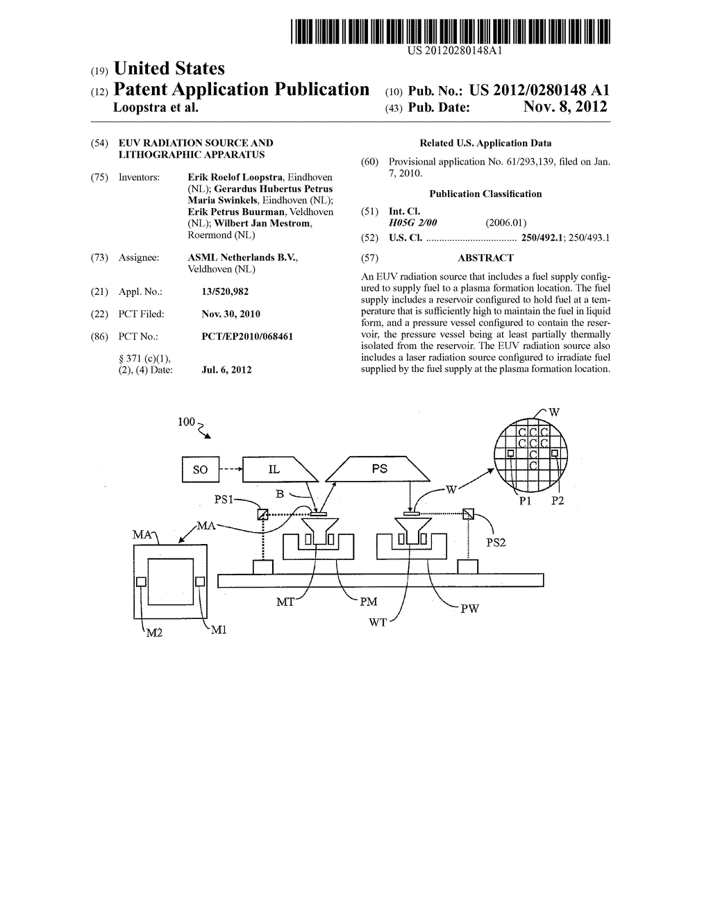 EUV RADIATION SOURCE AND LITHOGRAPHIC APPARATUS - diagram, schematic, and image 01